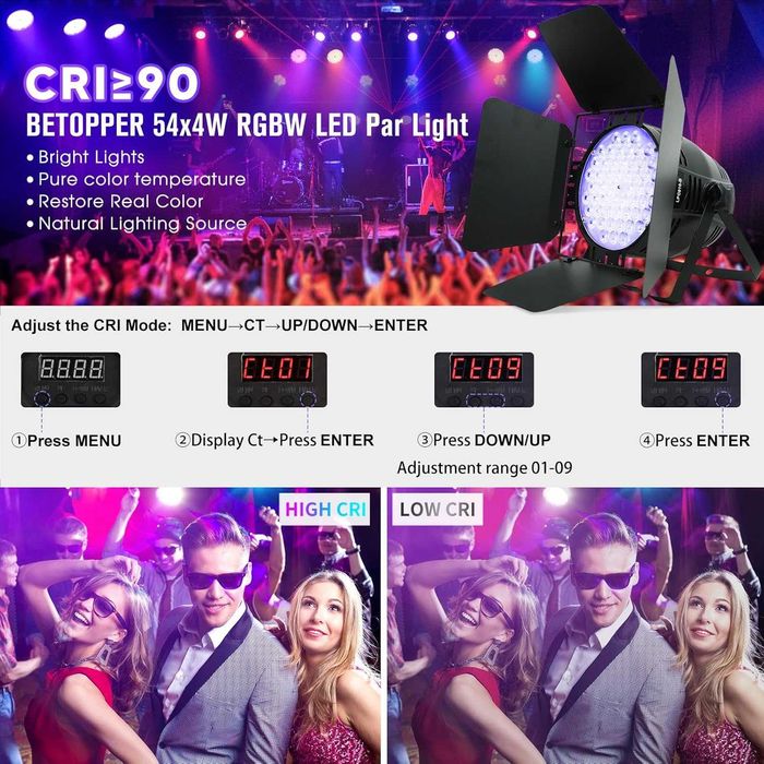 Сценично осветление с ламели Betopper 200W, CRI/RA>90 RGBW 4в1,5000 Lm