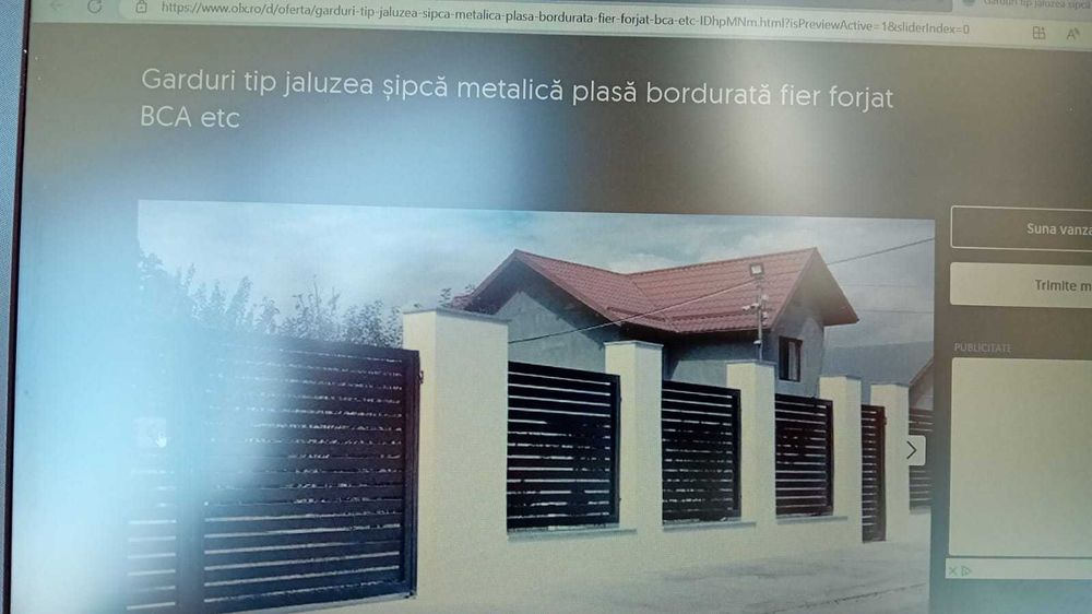 Garduri din panou stil jaluzele, sipca metalica, tabla si alte modele