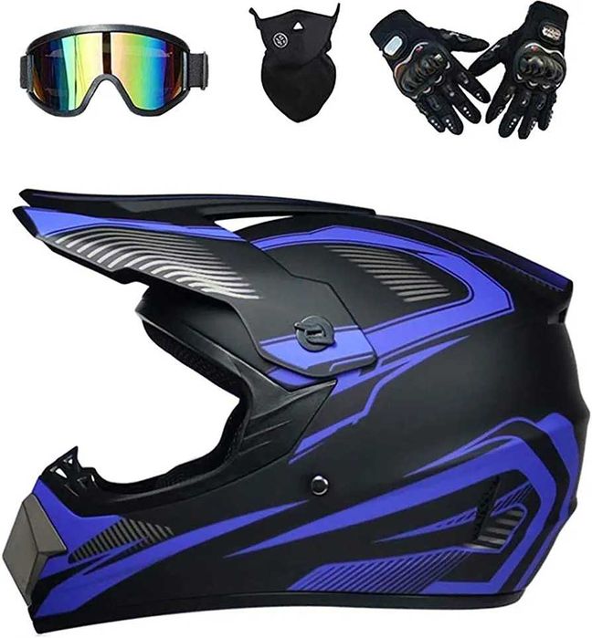 Cască cross mas +ochelari +manusi +cagula