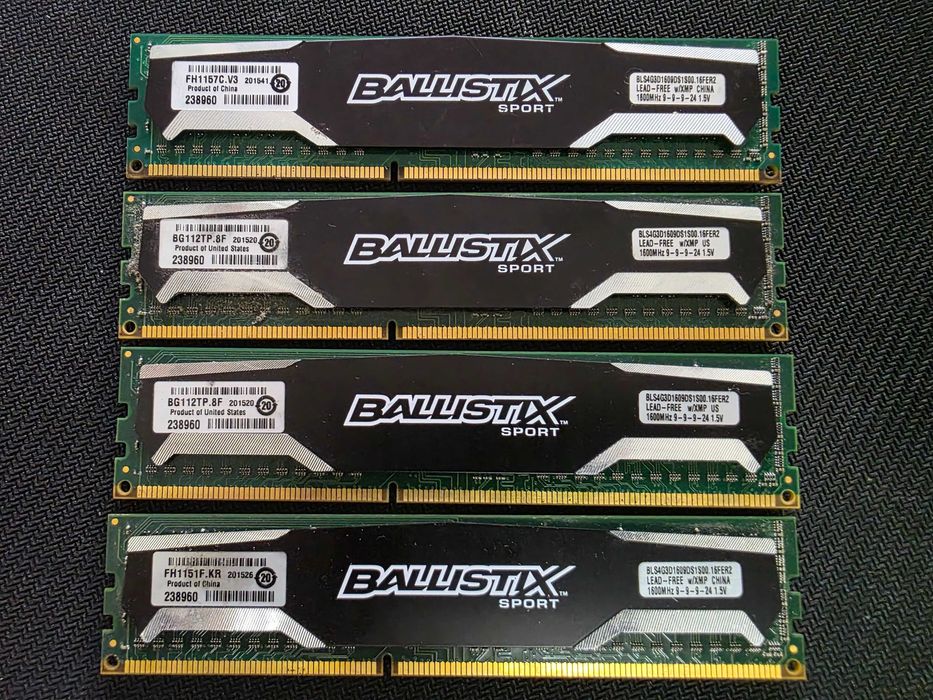 Memorie 16GB ddr3 1600mhz (4 x 4gb) Crucial Ballistix Sport