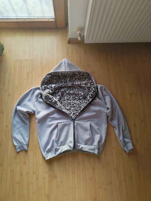 Hanorac cu Leopard Print interior super comfortabil și călduros