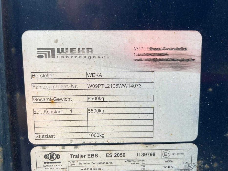 Vanzare remorca tandem Camion 12T sau 7,49T