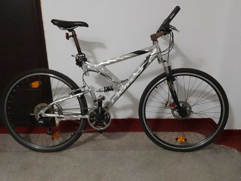 Bicicleta Cyco Aluminiu, Furca & Cadru telescopic, frina disc, Shimano