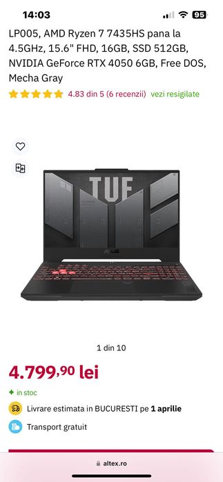 Laptop gaming asus tuf