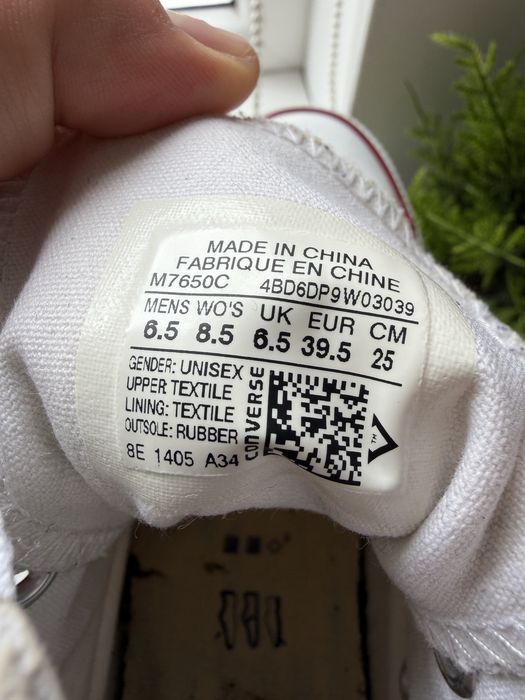 Teniși Converse Chuck Taylor All Star High – Albi – Mărimea 39.5