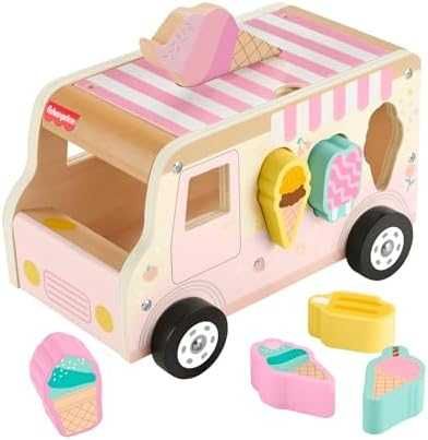 Нов Fisher-Price камион-сладолед с дървени форми за бебета 18+ месеца