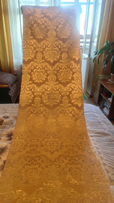 Шторы атласные с набивным рисунком, плотные, СССР