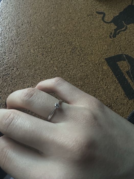 Кольцо белое золото с выращеным брилиантом