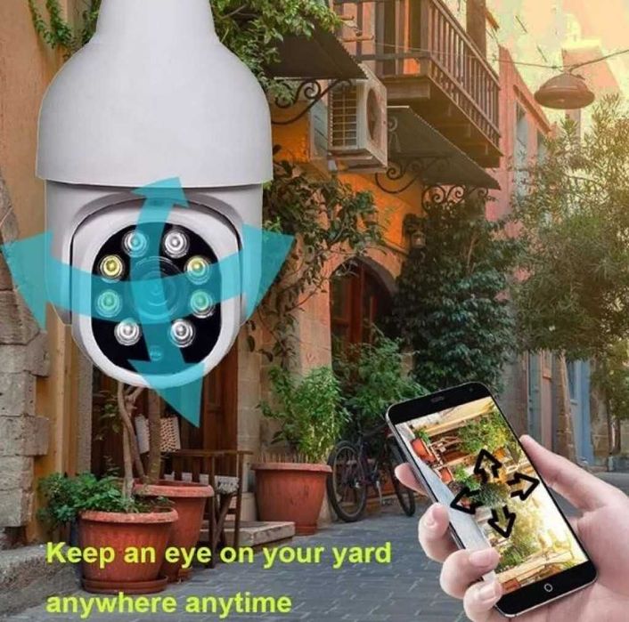 Куполна Wi-Fi камера под формата на крушка с широкообхвана видимост