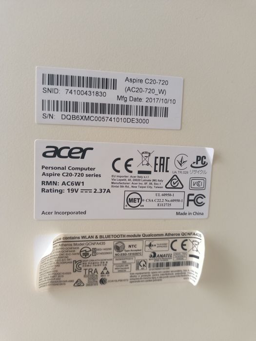моноблок Acer Aspire c20-720 w
