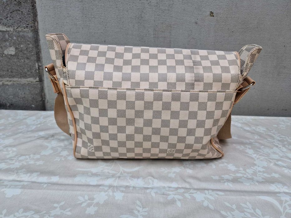 Louis Vuitton, poseta dama, geanta messenger din piele ecologica, Bej