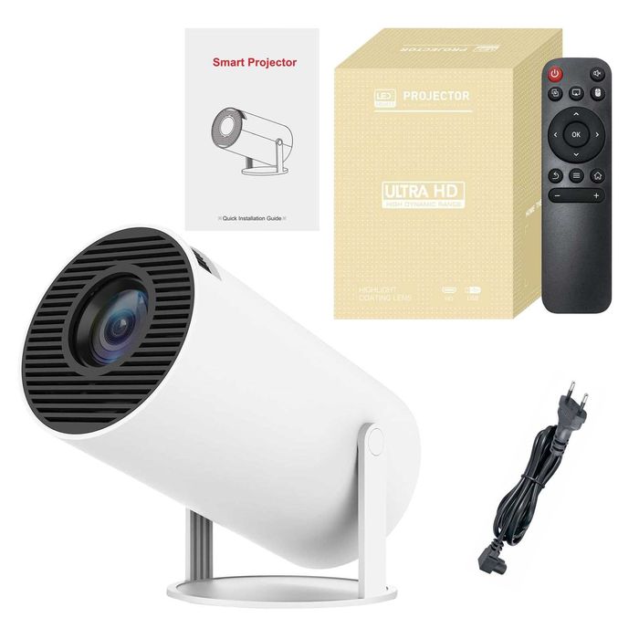 Преносим смарт видео проектор, 4K Ultra HD поддръжка, WiFi, Bluetooth