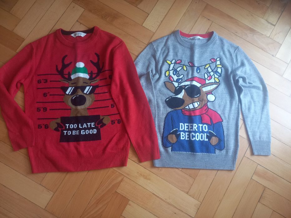 Три коледни блузки за деца на възраст 8 - 10 години.