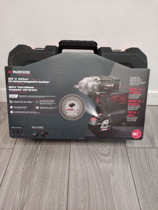 Pistol impact de roti Parkside Performance cu acumulator 20 V 4 ah