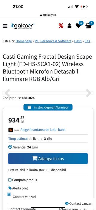 Căști gaming fractal desing