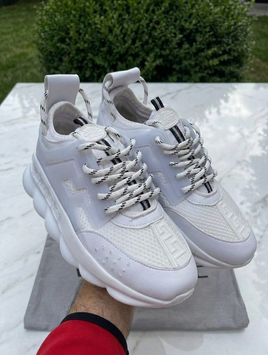 Adidasi Versace Chain Alb Adidasi Unisex