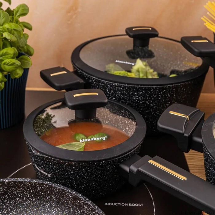 Set oale din aluminiu turnat si strat antiaderent din marmura,