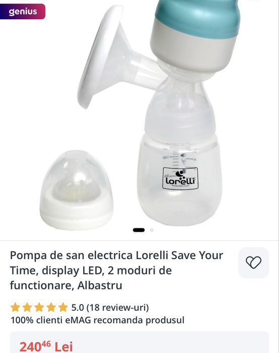 pompă de sân electrică Lorelli Save Your Time