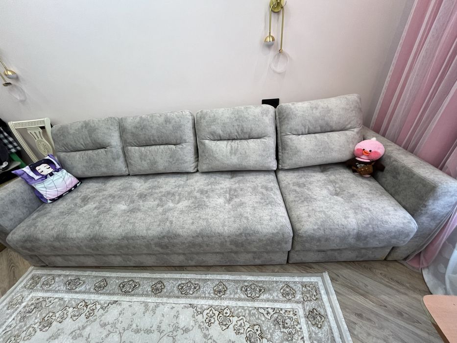 Диван серый б/у длина 3 метра