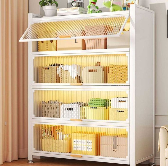 Ochiladigan eshikli kitob javoni/chang va namlikdan himoya