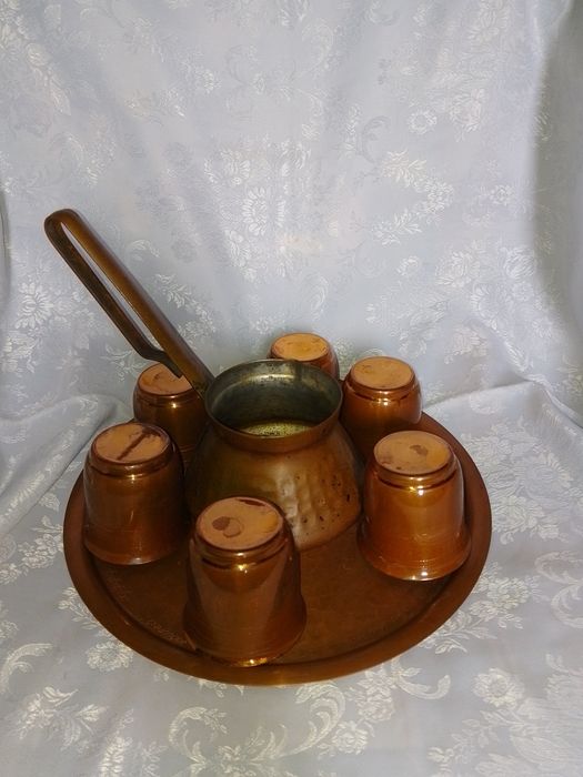 Стар Меден Сервиз за - Кафе , Вино, Ракия - 8 части