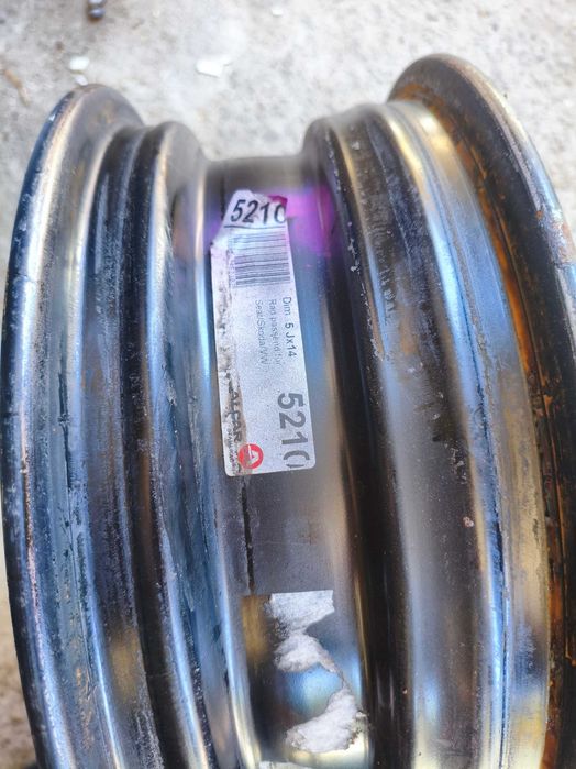 Оригинални VW стоманени джанти 14" 5x100 ET35 + тасове Sparco