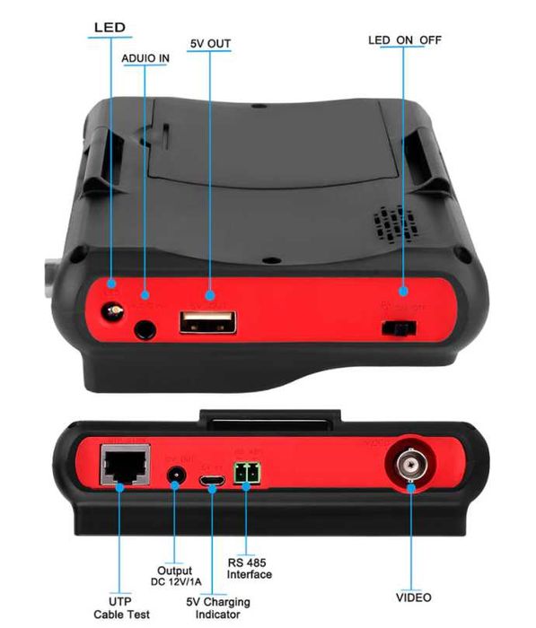 Конзола CCTV Тестер Камера Тест Монитор Видеонаблюдение Монтаж Камери