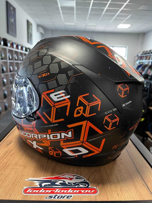 Мото каска за мотор  SCORPION EXO 391 orange/black,S 55-56см,като нова