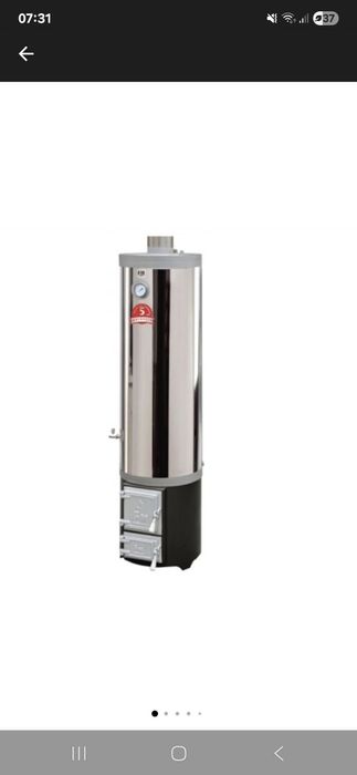 Boiler pe lemn sau curent cu focar usa fonta FM, inox, 120 l