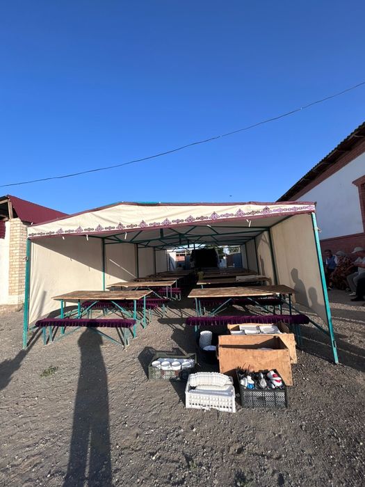 Палатка арендаға беріледі.   Газон, ыдыс-аягымен!