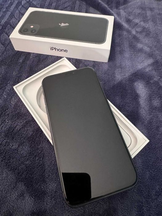 iPhone 11 128GB Black, stare impecabilă, cutie originală