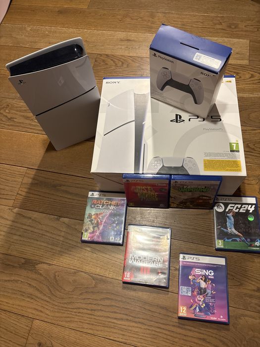 Playstation 5 с 6 игри и два контролера/ 1 TB