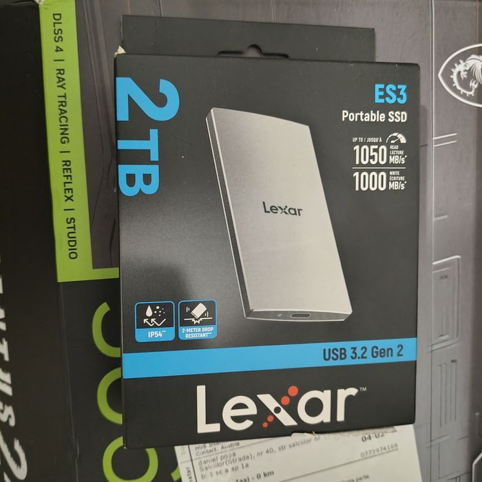 vand ssd 2tb extern nou sigilat lexar es3 la cutie box