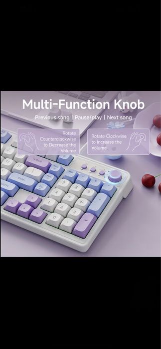 Tastatura Gaming cu fir, RGB,Knob/rotita de Volum.NOU