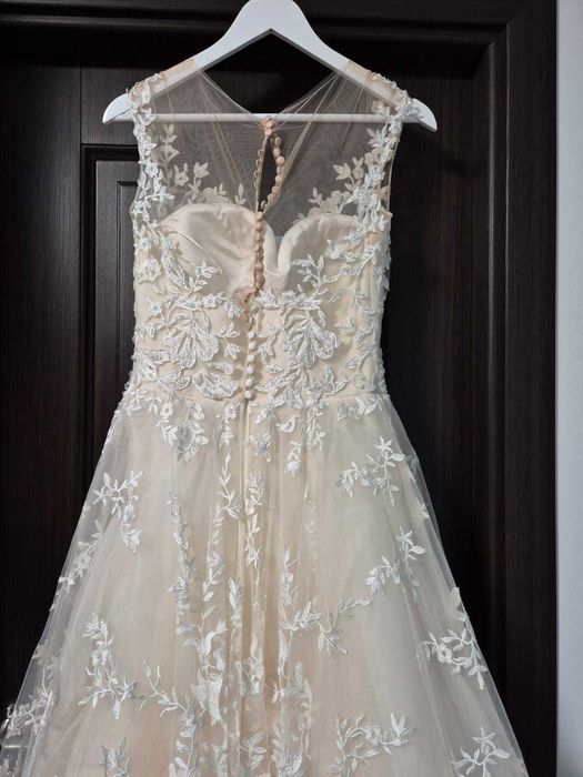 Rochie de mireasă ivory din dantelă, mărimea S