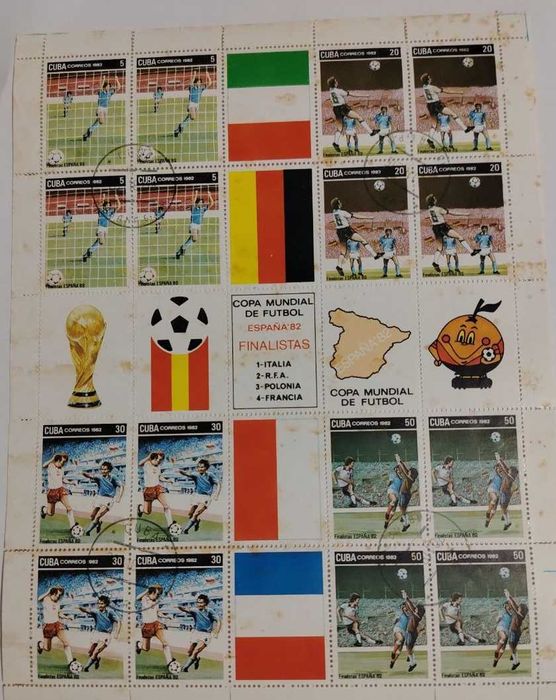 Почтовых марок  Чемпионату мира по футболу 1982 года в Испании.