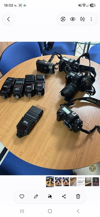 Лот фототехника за части или ремонт – Nikon, Fujifilm, Olympus, светкавици