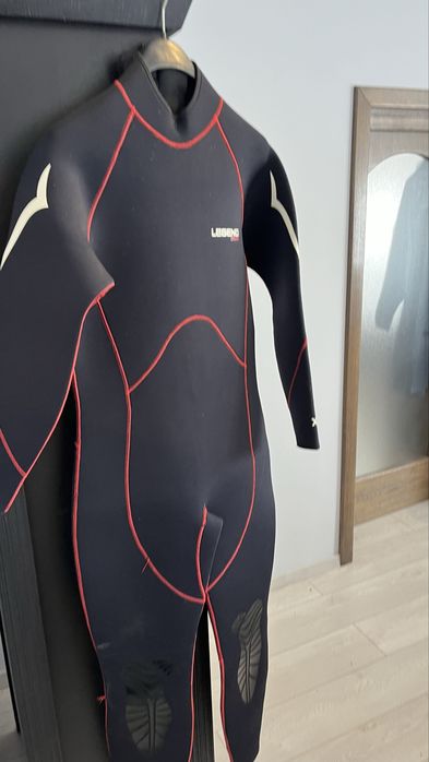 Costum de neopren lung pentru bărbați LEGEND PL-6511-1 5mm negru-roșu XL