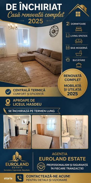 De închiriat – Casă renovată complet în 2025, disponibilă imediat!