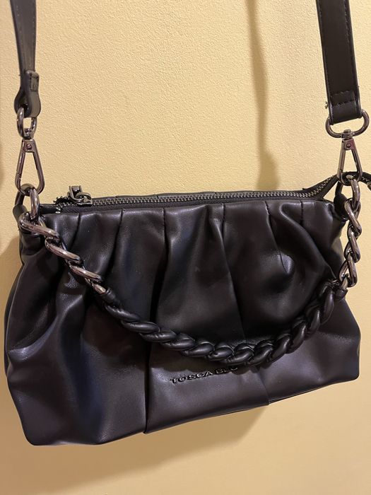 Страхотна чанта от естествена кожа Нова и малка чанта Тоска блу