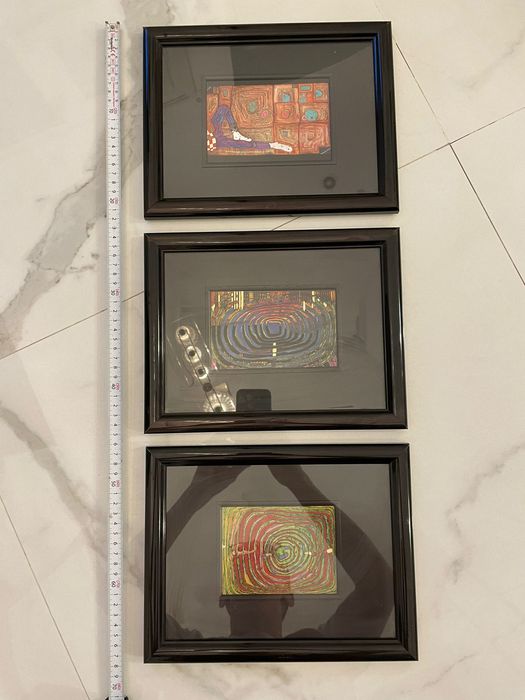 Set 3 tablouri oficiale Friedensreich Hundertwasser – anii 1980