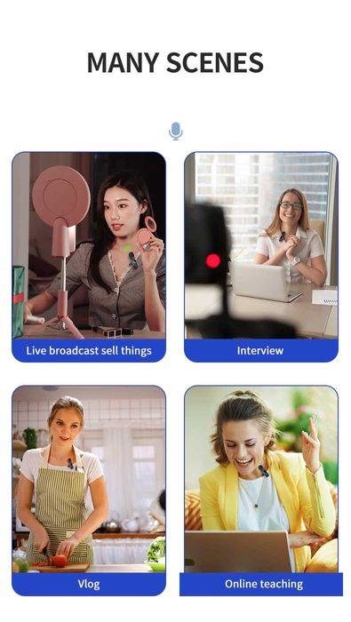 Set 2 lavaliere microfon wireless profesionale pentru telefon plugplay