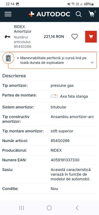 Amortizoare ( telescoape) japanparts, noi! 4 buc Fiat,Ope, etc..l