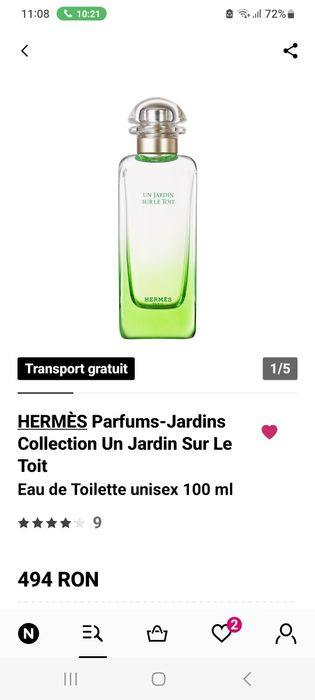 Hermes, Un jardin sur le toit, apă de toaletă 100ml, original