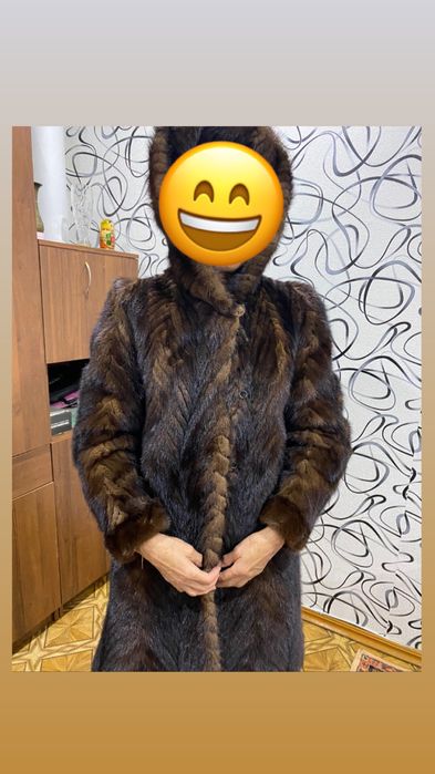 Норковая шуба с капюшоном