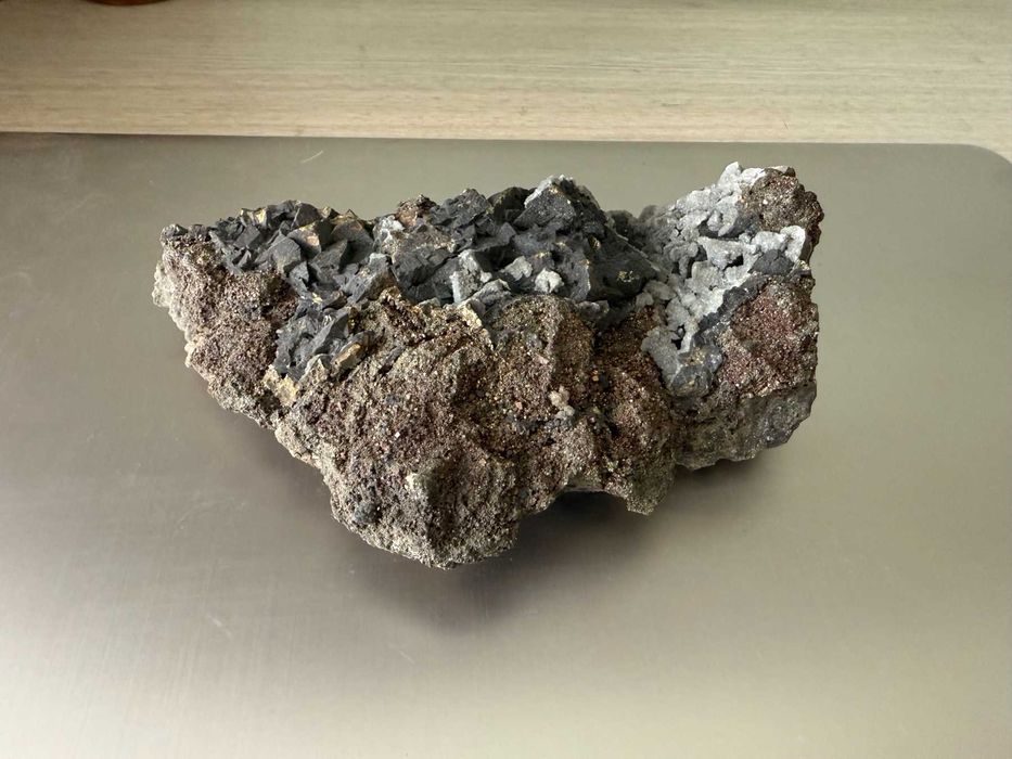 Голям минерален образец – Галенит, Пирит и Калцит от Родопите (824гр.)