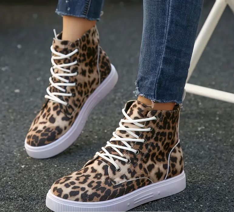 Дамски кецове / боти с леопардов принт 42 размер