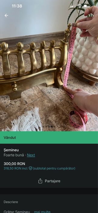 Grilaj semineu  din metal  este ca si nou