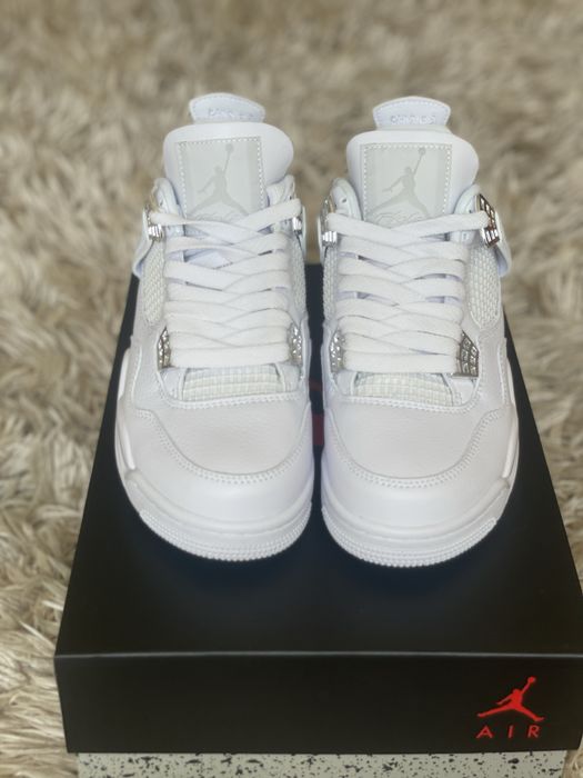Jordan 4 Retro Pure Money Metallic Silver White
