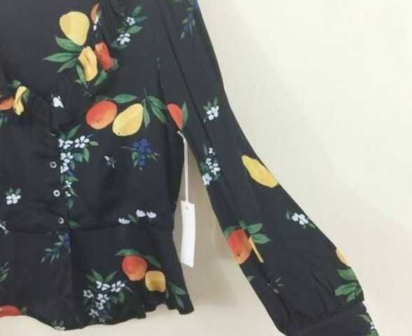 Нов Capulet Елегантен Пеплун Топ с 3/4 Ръкав Размер М